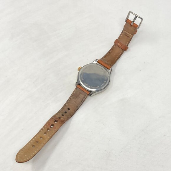 Fossil Rye Watch Women 36mm Silver Gold Tri Tone Blue Dial BQ3765 New Battery main image 12
